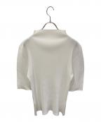 PLEATS PLEASEプリーツプリーズ）の古着「プリーツハイネックブラウス」｜ホワイト