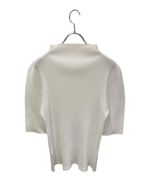 PLEATS PLEASE（プリーツプリーズ）PLEATS PLEASE (プリーツプリーズ) プリーツハイネックブラウス ホワイト サイズ:3の古着・服飾アイテム