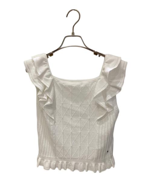CELFORD（セルフォード）CELFORD (セルフォード) プレードニットタンクトップ ホワイト サイズ:38の古着・服飾アイテム