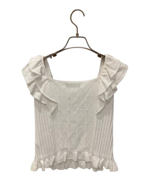 CELFORD（セルフォード）CELFORD (セルフォード) プレードニットタンクトップ ホワイト サイズ:38の古着・服飾アイテム