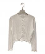 CELFORDセルフォード）の古着「プレードニットカーディガン」｜ホワイト