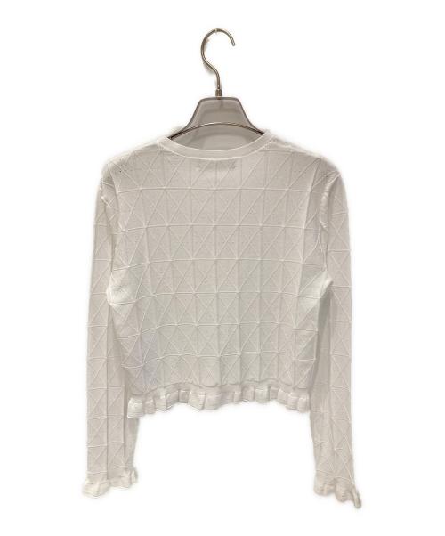 CELFORD（セルフォード）CELFORD (セルフォード) プレードニットカーディガン ホワイト サイズ:FREEの古着・服飾アイテム