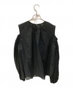 Nobleノーブル）の古着「ショルダーオープンブラウス」｜ブラック