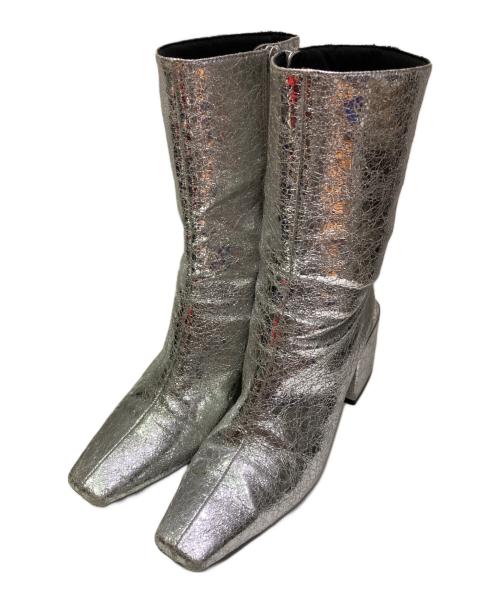 Ameri（アメリ）Ameri (アメリ) DIMENSIONAL SQUARE BOOTS シルバー サイズ:Mの古着・服飾アイテム