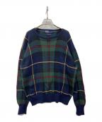 ）の古着「古着チェックニット」｜グリーン×ネイビー