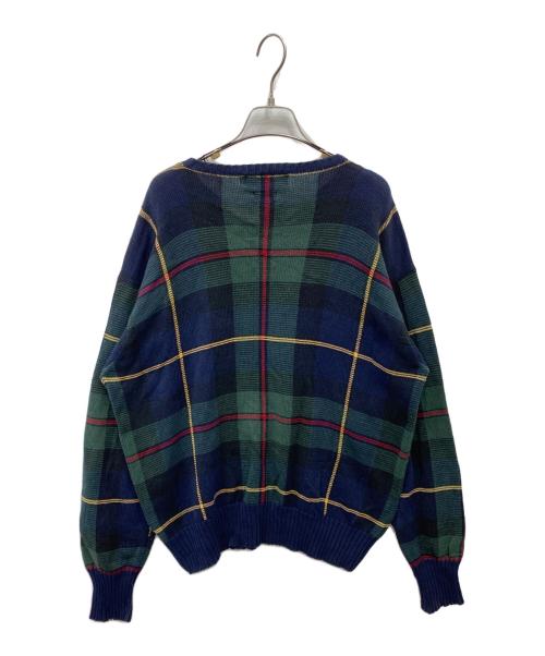 POLO RALPH LAUREN（ポロ・ラルフローレン）POLO RALPH LAUREN (ポロ・ラルフローレン) 古着チェックニット グリーン×ネイビー サイズ:Lの古着・服飾アイテム
