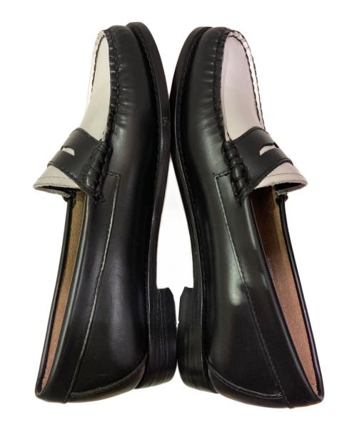 G.H.BASS（ジーエイチバス）G.H.BASS (ジーエイチバス) コインローファー ブラック×ホワイト サイズ:36 1/2の古着・服飾アイテム