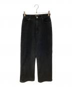 YANUKヤヌーク）の古着「ワイドストレートデニムパンツ」｜ブラック