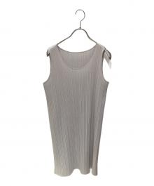 PLEATS PLEASE（プリーツプリーズ）の古着「ノースリーブカットソー」｜グレー