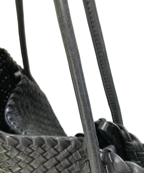 FALORNI（ファロルニ）FALORNI (ファロルニ) イントレチャートメッシュレザートートバッグ ブラックの古着・服飾アイテム