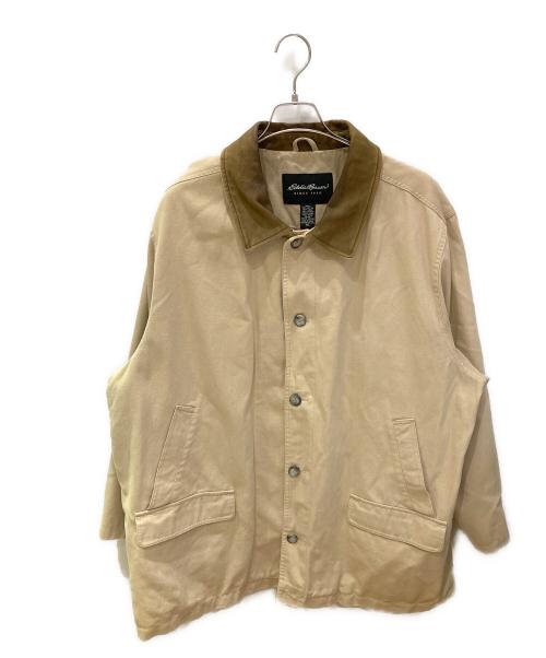 Eddie Bauer（エディーバウアー）Eddie Bauer (エディーバウアー) 襟レザーハンティングジャケット ベージュ サイズ:XXLの古着・服飾アイテム