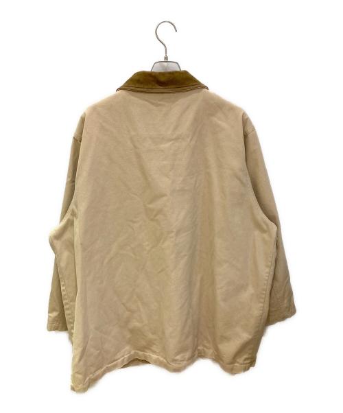 Eddie Bauer（エディーバウアー）Eddie Bauer (エディーバウアー) 襟レザーハンティングジャケット ベージュ サイズ:XXLの古着・服飾アイテム