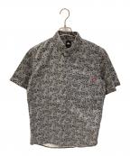 stussyステューシー）の古着「半袖柄シャツ」｜ブラック