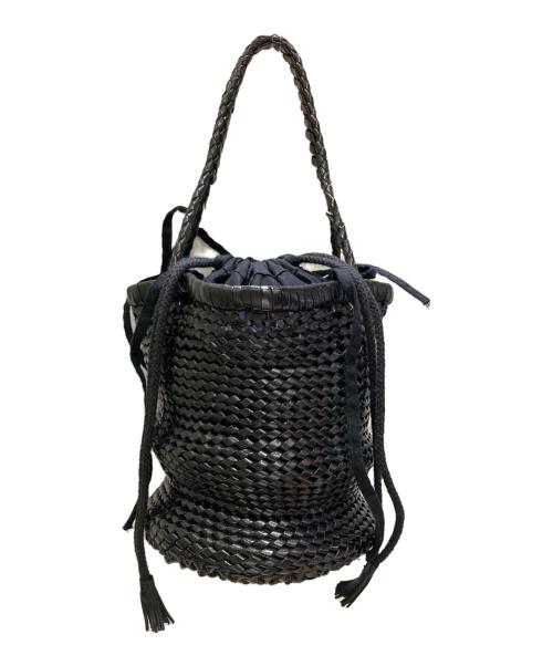 DRAGON（ドラゴン）DRAGON (ドラゴン) メッシュレザーハンドバッグ ブラックの古着・服飾アイテム