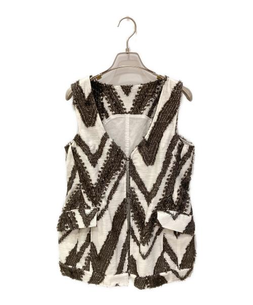 styling/ kei shirahata（スタイリング / ケイ シラハタ）styling/ kei shirahata (スタイリング / ケイ シラハタ) オリジナルジャガードジレ ホワイト サイズ:FREEの古着・服飾アイテム