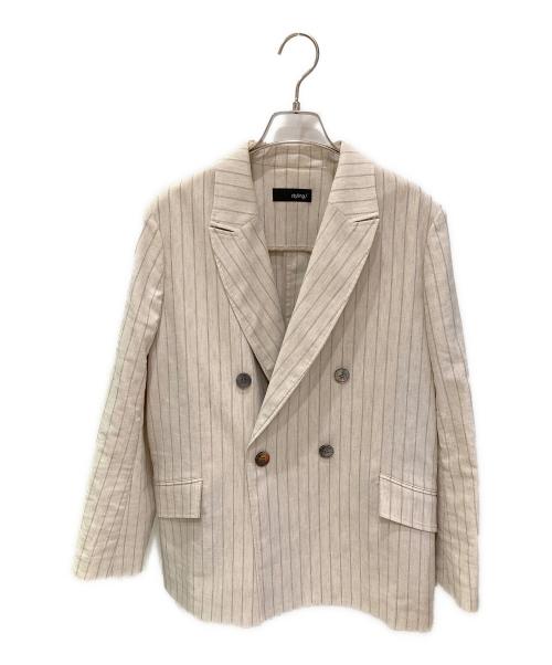 styling/ kei shirahata（スタイリング / ケイ シラハタ）styling/ kei shirahata (スタイリング / ケイ シラハタ) リネンストライプダブルブレストジャケット ベージュ サイズ:1の古着・服飾アイテム