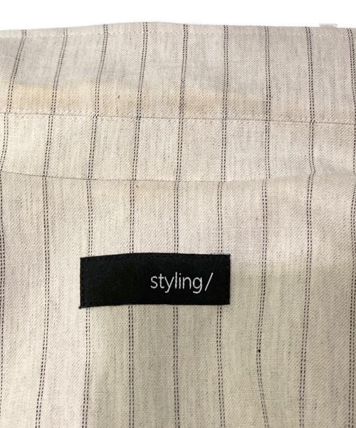 styling/ kei shirahata（スタイリング / ケイ シラハタ）styling/ kei shirahata (スタイリング / ケイ シラハタ) リネンストライプダブルブレストジャケット ベージュ サイズ:1の古着・服飾アイテム