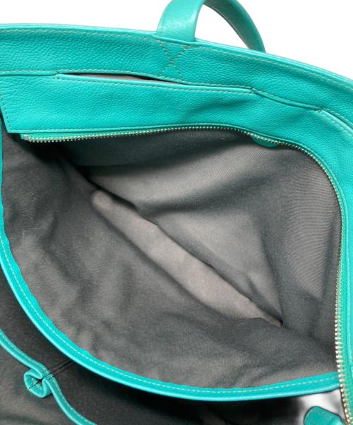 business leather factory（ビジネス レザー ファクトリー）BUSINESS LEATHER FACTORY (ビジネス レザー ファクトリー) トートバッグ グリーンの古着・服飾アイテム