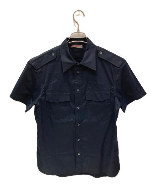 PRADA SPORTS（プラダスポーツ）PRADA SPORTS (プラダスポーツ) 半袖エポーレットシャツ ネイビー サイズ:Sの古着・服飾アイテム