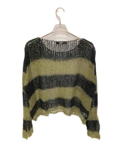 Jaded London（ジェイデッドロンドン）Jaded London (ジェイデッドロンドン) ボーダールーズニット ブラック×グリーン サイズ:Mの古着・服飾アイテム