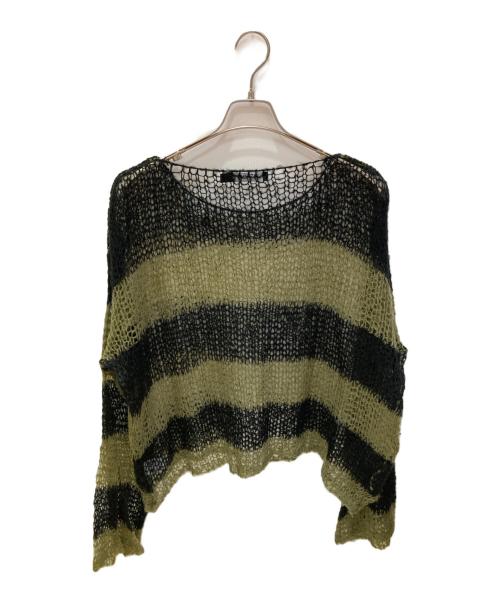 Jaded London（ジェイデッドロンドン）Jaded London (ジェイデッドロンドン) ボーダールーズニット ブラック×グリーン サイズ:Mの古着・服飾アイテム
