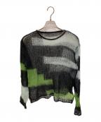 sodukスドーク）の古着「patchwork knit tops」｜ブラック