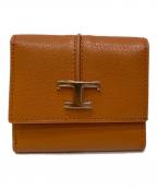 TOD'Sトッズ）の古着「Tタイムレスコンパクトウォレット」｜ブラウン