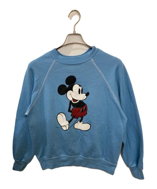 DISNEY CASUALS（ディズニー カジュアルズ）Disney CASUALS (ディズニー カジュアルズ) 古着ミッキープリント ラグランスウェット ブルー サイズ:XLの古着・服飾アイテム
