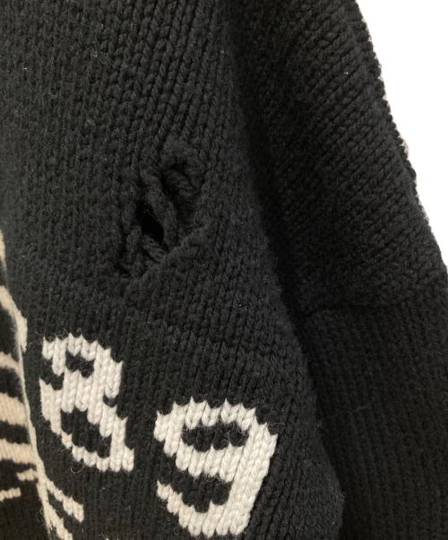 MM6 Maison Margiela（エムエムシックスメゾンマルジェラ）MM6 Maison Margiela (エムエムシックスメゾンマルジェラ) クラッシュ加工クルーネックセーター ブラック サイズ:Mの古着・服飾アイテム