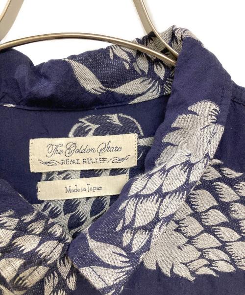 REMI RELIEF（レミレリーフ）REMI RELIEF (レミレリーフ) アロハシャツ ネイビー サイズ:Lの古着・服飾アイテム