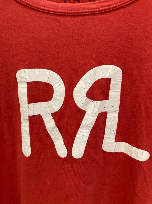 RRL（ダブルアールエル）RRL (ダブルアールエル) ロゴTシャツ レッド サイズ:Mの古着・服飾アイテム