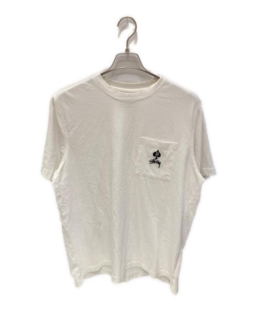 stussy（ステューシー）stussy (ステューシー) ポケットロゴ刺繍Tシャツ ホワイト サイズ:Sの古着・服飾アイテム