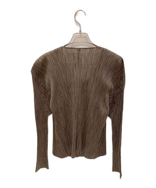 PLEATS PLEASE（プリーツプリーズ）PLEATS PLEASE (プリーツプリーズ) プリーツカーディガン ブラウン サイズ:34の古着・服飾アイテム