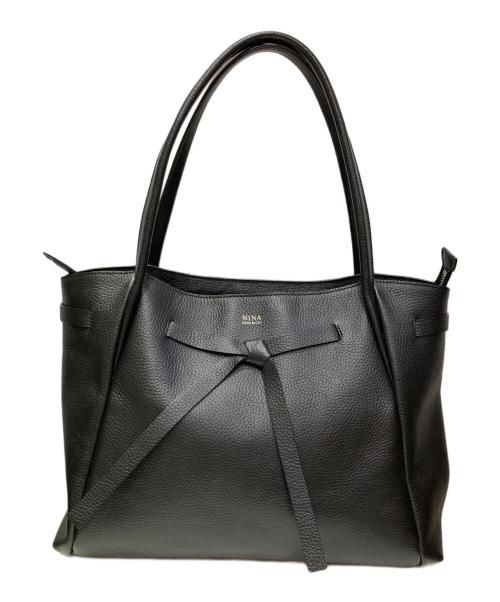 NINA RICCI（ニナリッチ）NINA RICCI (ニナリッチ) リボンモチーフレザートートバッグ ブラックの古着・服飾アイテム