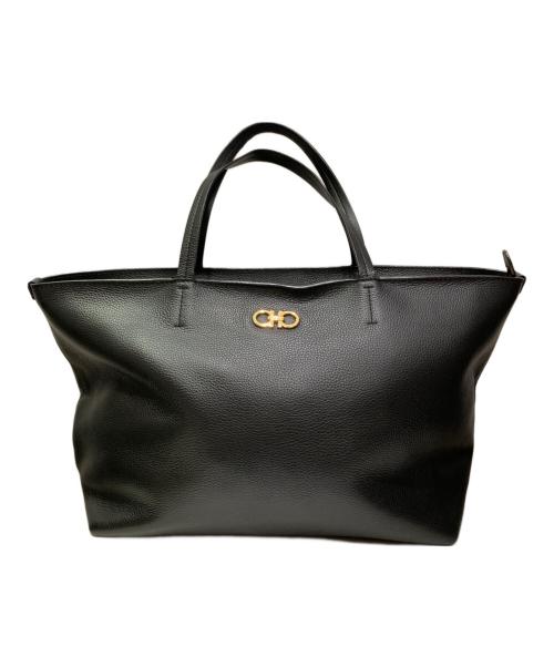 Salvatore Ferragamo（サルヴァトーレ フェラガモ）Salvatore Ferragamo (サルヴァトーレ フェラガモ) ガンチーニレザートートバッグ ブラックの古着・服飾アイテム