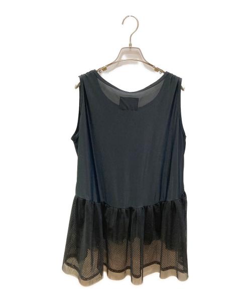 EB EIKO KONDO（エターナルブレイズ エイコ コンドウ）EB EIKO KONDO (エターナルブレイズ エイコ コンドウ) メッシュチュールドッキングノースリーブカットソー ブラック サイズ:FREEの古着・服飾アイテム