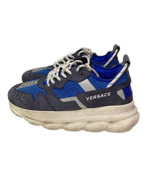VERSACE（ヴェルサーチェ）VERSACE (ヴェルサーチェ) チェーンリアクションスニーカー ブルー サイズ:43の古着・服飾アイテム