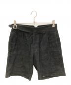 Cinquantaチンクワンタ）の古着「ゴートスウェードタックハーフパンツ」｜ブラック