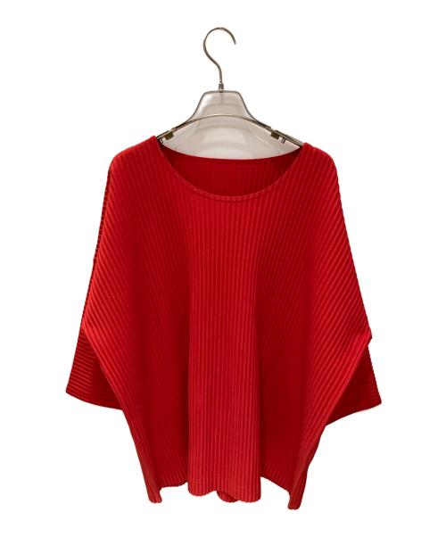 HOMME PLISSE ISSEY MIYAKE（オム プリッセ イッセイ ミヤケ）HOMME PLISSE ISSEY MIYAKE (オム プリッセ イッセイ ミヤケ) プリーツカットソー レッド サイズ:3の古着・服飾アイテム