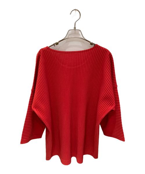 HOMME PLISSE ISSEY MIYAKE（オム プリッセ イッセイ ミヤケ）HOMME PLISSE ISSEY MIYAKE (オム プリッセ イッセイ ミヤケ) プリーツカットソー レッド サイズ:3の古着・服飾アイテム