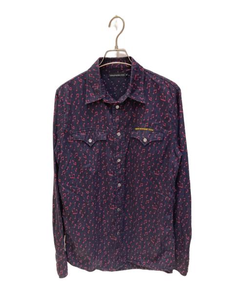 Thee Hysteric XXX（ジィ ヒステリックトリプルエックス）Thee Hysteric XXX (ジィ ヒステリックトリプルエックス) ウエスタンシャツ パープル サイズ:Mの古着・服飾アイテム