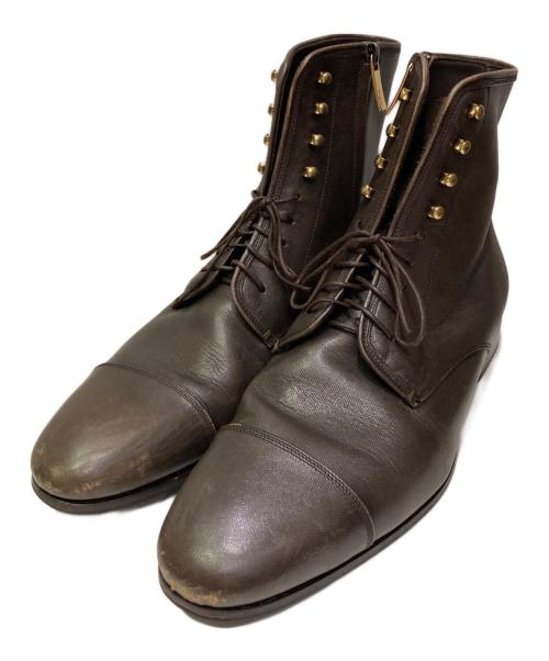Salvatore Ferragamo（サルヴァトーレ フェラガモ）Salvatore Ferragamo (サルヴァトーレ フェラガモ) サイドジップブーツ ブラウン サイズ:8の古着・服飾アイテム