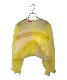 VIVIANO（ヴィヴィアーノ）の古着「チュールブラウス」｜イエロー