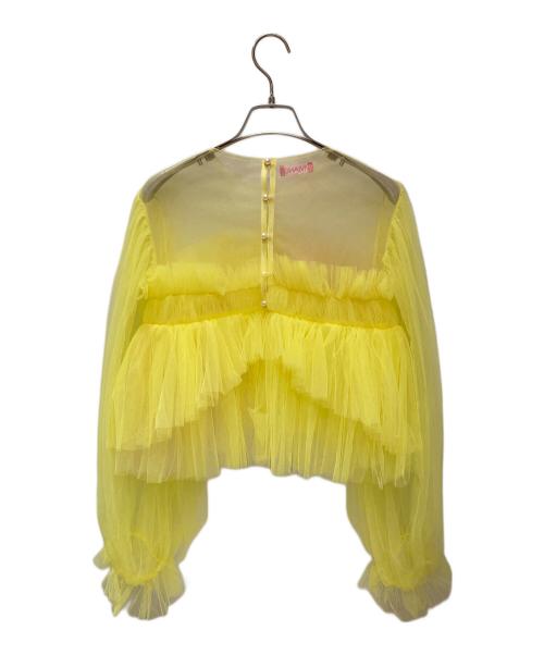 VIVIANO（ヴィヴィアーノ）VIVIANO (ヴィヴィアーノ) チュールブラウス イエロー サイズ:Mの古着・服飾アイテム