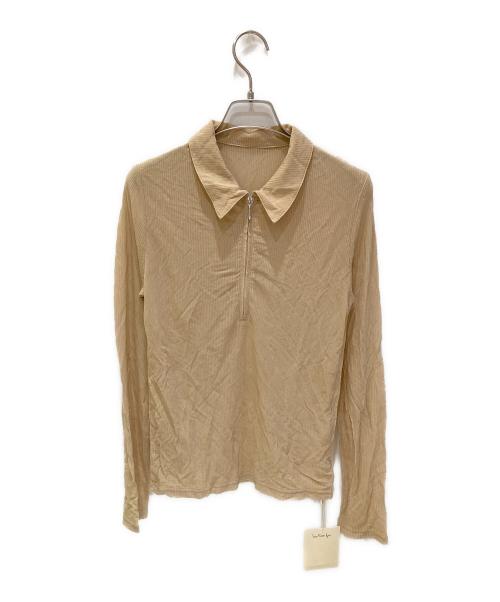 Sea Room lynn（シールームリン）Sea Room lynn (シールームリン) Crispy RIB SheerハーフZIPシャツ ベージュ サイズ:FREEの古着・服飾アイテム