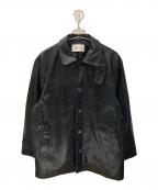 MAISON SPECIALメゾンスペシャル）の古着「バッファローレザードレスオーバーカーコート」｜ブラック