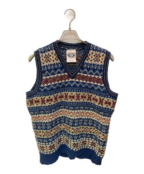 BEAMS PLUS（ビームスプラス）BEAMS PLUS (ビームスプラス) Jamieson's (ジャミーソンズ) フェアアイル ニット ベスト ブルー サイズ:不明(実寸サイズをご確認ください)の古着・服飾アイテム