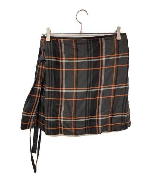 Vivienne Westwood RED LABEL（ヴィヴィアンウエストウッドレッドレーベル）Vivienne Westwood RED LABEL (ヴィヴィアンウエストウッドレッドレーベル) ラップスカート オレンジ×グレー サイズ:3の古着・服飾アイテム