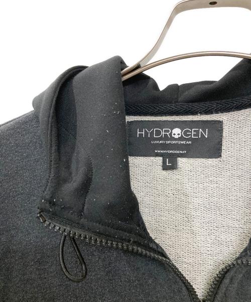 HYDROGEN（ハイドロゲン）HYDROGEN (ハイドロゲン) 切替スカルジップパーカー グレー サイズ:Lの古着・服飾アイテム