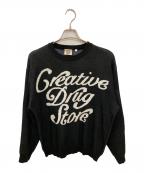 creative drug store×VERDYクリエイティヴドラッグストア×ヴェルディ）の古着「ジャガードロゴ ニット」｜ブラック